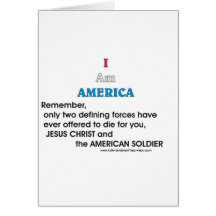 Jesus Kristus och amerikansoldaten Hälsnings Kort