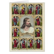 Jesus Kristus och kristendomen för tolv apostlar Hälsningskort