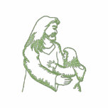 Jesus och barn broderad luvtröja
