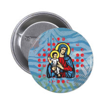 Jesus och Mary gloria som är fast vid christiansto Knapp