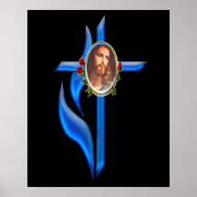 Jesus på blåttkor affischer
