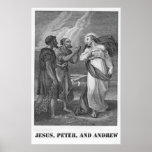 Jesus, Peter och Andrew, 19th århundradelithograph affischer