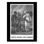 Jesus, Peter och Andrew, 19th århundradelithograph vykort
