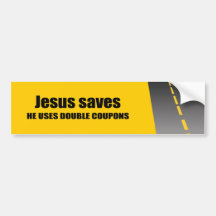 JESUS SPARAR. HAN ANVÄNDER DUBBLA KUPONGER BILDEKAL