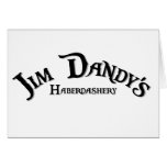 Jim dandys logotyp för herrekiperingsartiklar kort