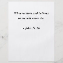 JOHN 11:26 FLYGBLAD