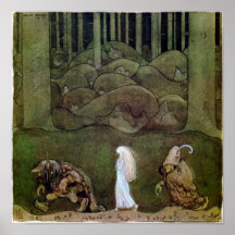 John Bauer en sommar affisch för afton