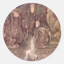 John Bauer - troll med en rövad bort princess Klistermärke