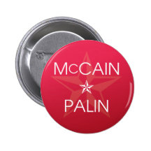 John McCain * Sarah Palin 2008 Knappar Med Nål