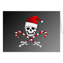 Jolly Roger Santa för pirat julkort
