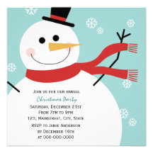 Jolly snögubbejulparty inbjudan