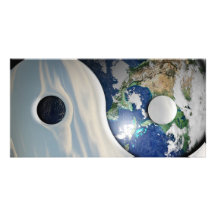 Jord Yin och Yang symbol Hälsningskort Med Foto