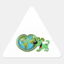 Jorddag och löv triangle sticker