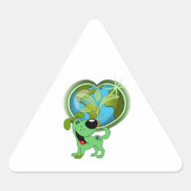 Jorddag och löv triangle sticker
