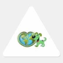Jorddag och löv triangle stickers
