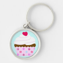 Jordgubbe- och krämmuffin Keychain Nyckel Ringar