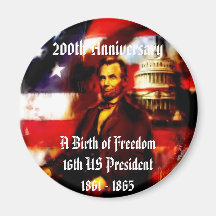 Jubileums- Abraham Lincoln 200. årsdag Magneter För Kylskåp