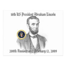 Jubileums- Abraham Lincoln 200. årsdag Vykort