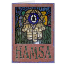Judaica: Guld- Hamsa w/Star, ont öga & Talit Kort