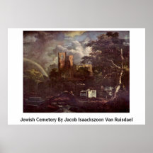 Judisk kyrkogård av Jacob Isaackszoon Skåpbil Ruis Posters