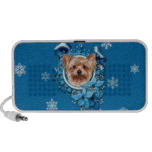 Jul - blåttsnöflingor - Yorkshire Terrier Högtalare Att Ta Med Sig