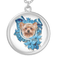 Jul - blåttsnöflingor - Yorkshire Terrier Personliga Halsband