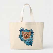 Jul - blåttsnöflingor - Yorkshire Terrier Tygkassar
