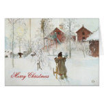 Jul för Carl Larsson skandinavisk vinterhem Hälsningskort