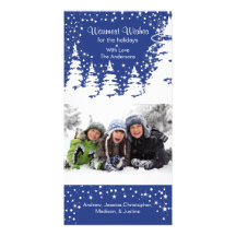 Jul för foto för blåttsnöjulgran anpassingsbara fotokort