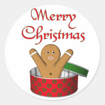 Jul för KRW-pepparkakaöverrrakning Rund Klistermärke