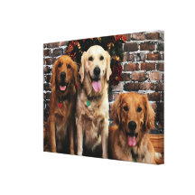 Jul - guld- Retriever - packare Bella Darby Sträckta Canvas Tryck