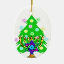 Jul och Hanukkah tillsammans Julgranskula