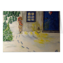Jul precis runt om tränga någon hälsningskort
