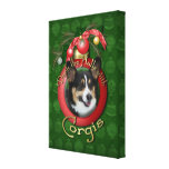 Jul - pryda korridorerna - Corgis Sträckt Canvastryck