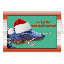 Jul South Carolina, alligator Hälsnings Kort