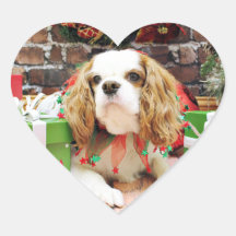 Jul - stolt Spaniel Mei Mei för kung Charles Klistermärken
