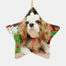 Jul - stolt Spaniel Mei Mei för kung Charles Juldekoration