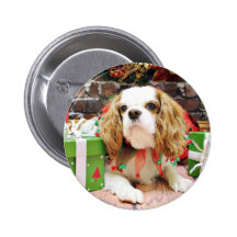 Jul - stolt Spaniel Mei Mei för kung Charles Knappar Med Nål