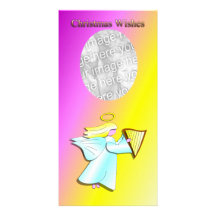 Julängel med harpan hälsningskort med foto
