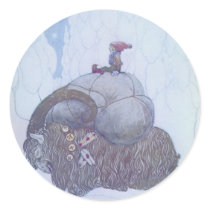 "Julbocken ", Rund Klistermärke