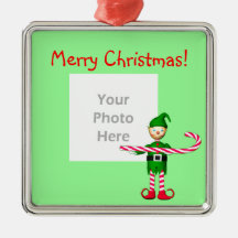 Julcandy caneälva (fotoramen) julgranskulor