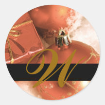 Julen som gifta sig Monograminbjudan & favör, förs Klistermärken