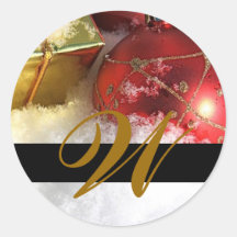 Julen som gifta sig Monograminbjudan & favör, förs Klistermärken