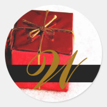 Julen som gifta sig Monograminbjudan & favör, förs Klistermärken