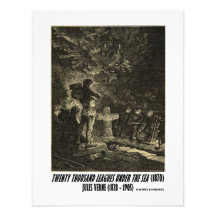 Jules Verne tjugo tusen begravnings- ligor Unika Inbjudningar