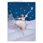Julfödelsedag med ballerinaen i snö kort