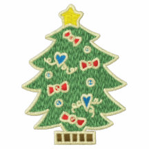 Julgran broderade kvinna poloskjorta