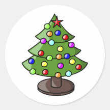 Julgran Runda Klistermärken
