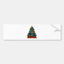 Julgranen dekorerade de MUSEUMZazzle gåvorna Bildekaler