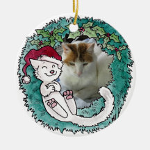 Julkatten ta sig en tupplur kranfotoprydnaden julgranskula